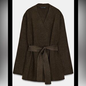 Brown Belted Sweater